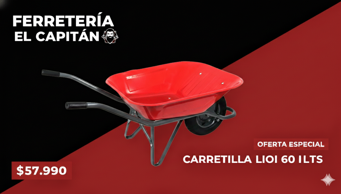 CARRETILLA MARCA LIOI 60 LITROS
