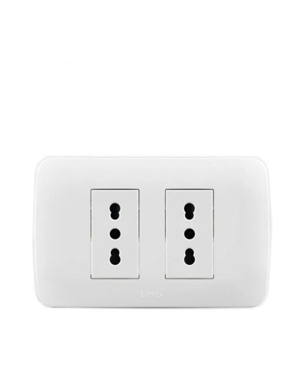 Toma Corriente Doble 10A + 10/16A 250V Blanco Armado